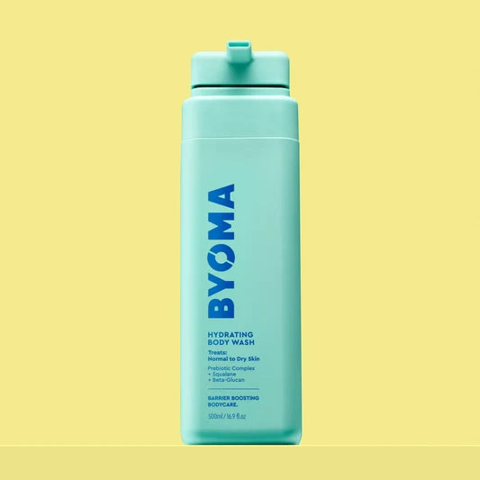 BYOMA Gel Douche Hydratant dans un flacon vert menthe.